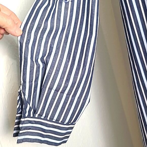Time & Tru Buttondown Shift Dress, Blue & White Stripe, Size Large (12-14) - Picture 4 of 9